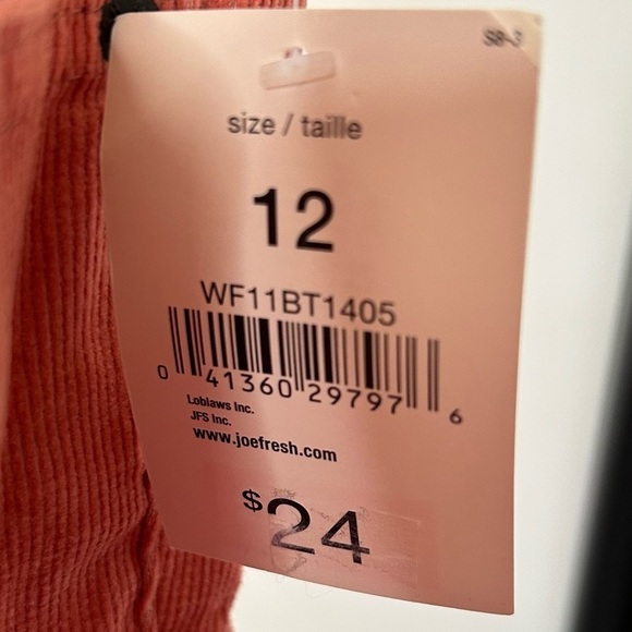 NWT Joe Fresh Salmon color Corduroy Low Rise Wide Leg Bootcut. Perfect for Fall - Picture 14 of 14